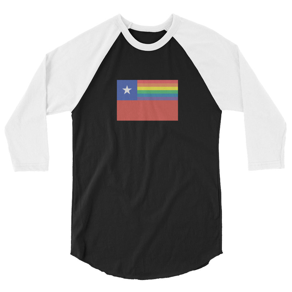 Chile LGBT Pride Flag 3/4 sleeve raglan shirt