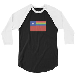Chile LGBT Pride Flag 3/4 sleeve raglan shirt
