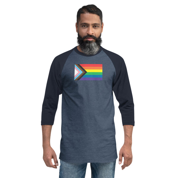 Progress Pride Flag 3/4 Sleeve Raglan Shirt