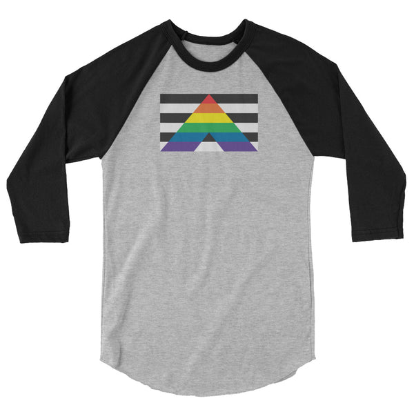 Straight Ally Flag 3/4 Sleeve Raglan Shirt