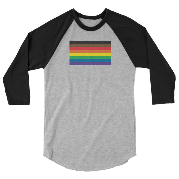 More Color, More Pride Flag 3/4 sleeve raglan shirt