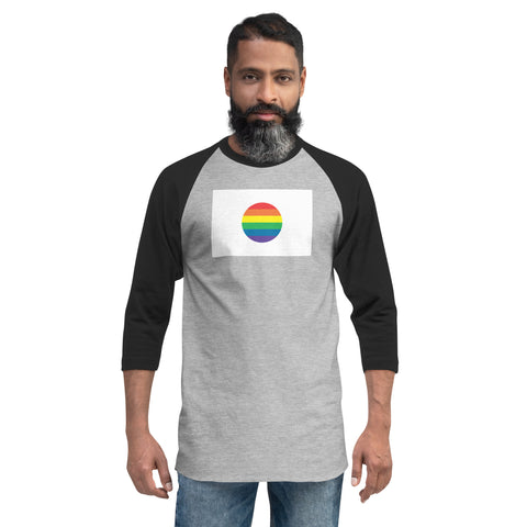 Japan LGBT Pride Flag 3/4 sleeve raglan shirt