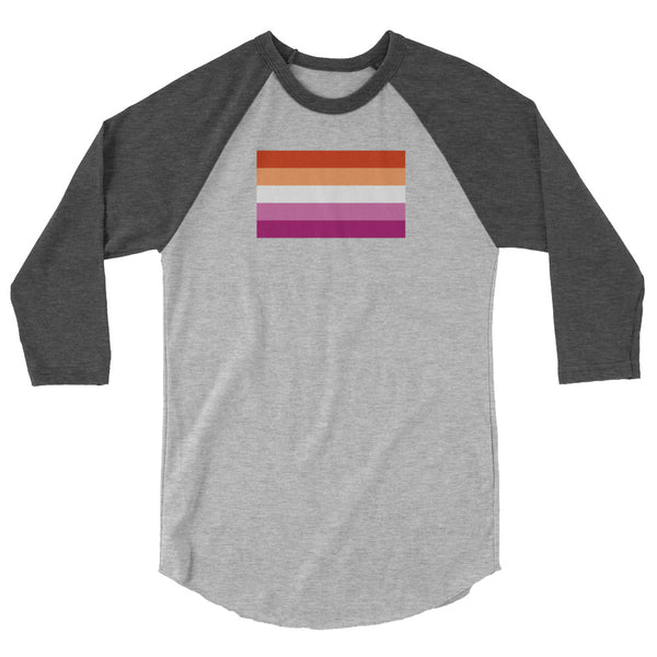Sunset Lesbian Pride Flag (2019) Raglan 3/4 Sleeve T-Shirt
