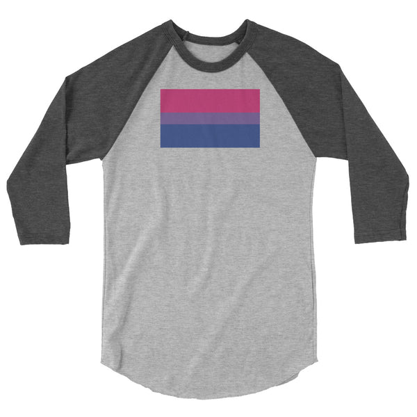 Bisexual Pride Flag 3/4 sleeve raglan shirt