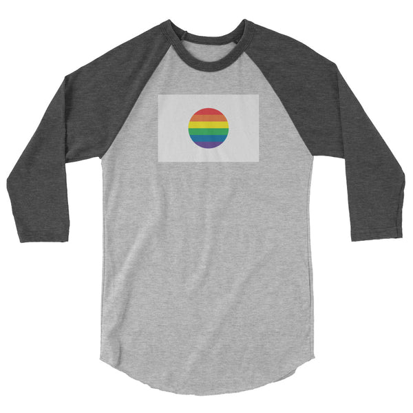 Japan LGBT Pride Flag 3/4 sleeve raglan shirt