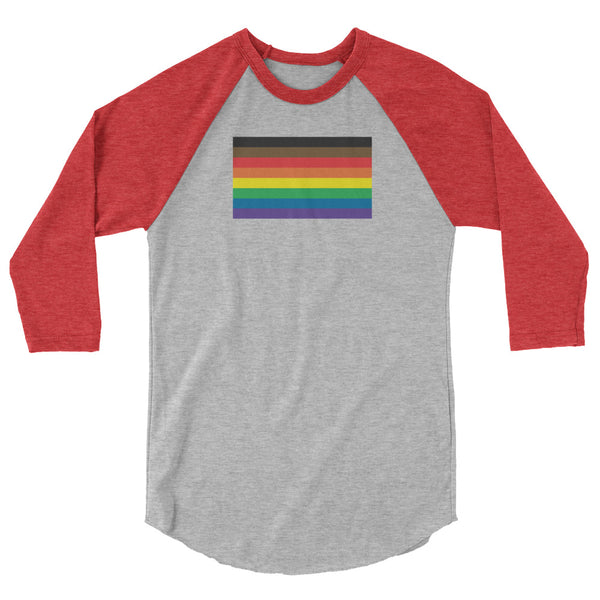 More Color, More Pride Flag 3/4 sleeve raglan shirt