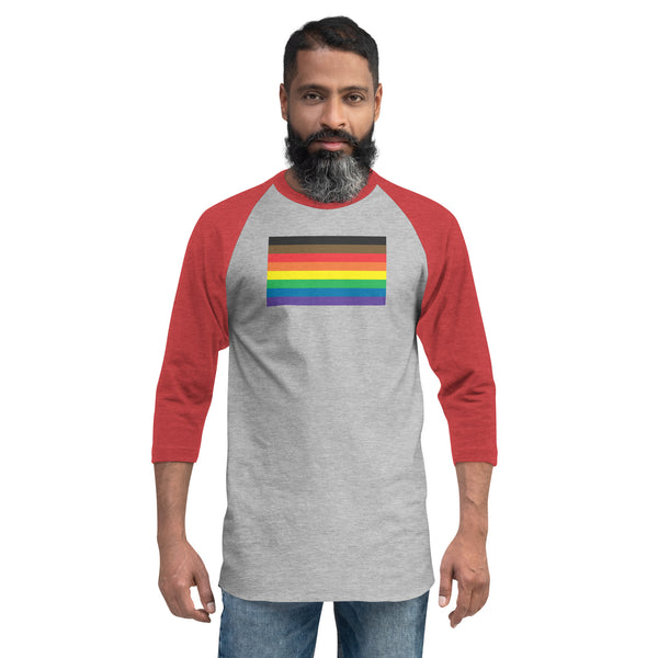 More Color, More Pride Flag 3/4 sleeve raglan shirt
