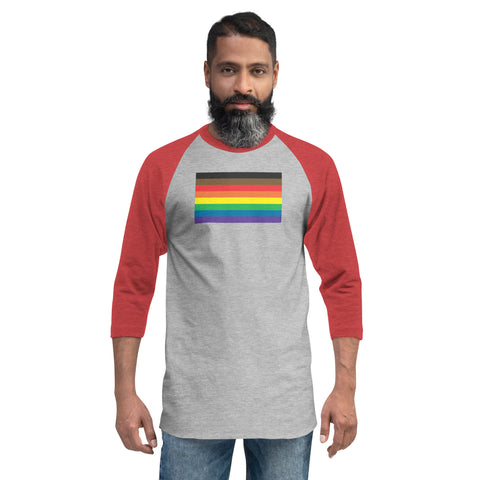 More Color, More Pride Flag 3/4 sleeve raglan shirt