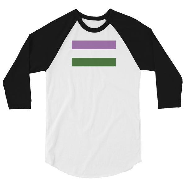 Genderqueer Flag 3/4 sleeve raglan shirt