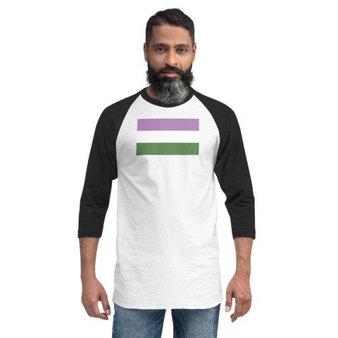 Genderqueer Flag 3/4 sleeve raglan shirt