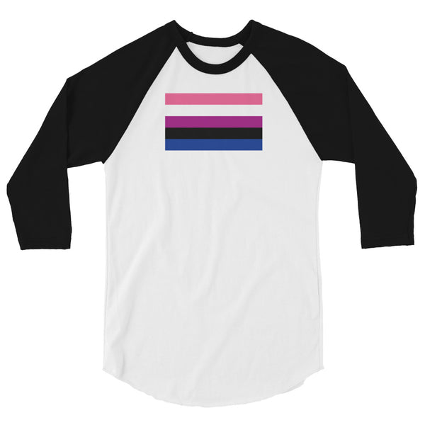 Genderfluid Flag 3/4 sleeve raglan shirt