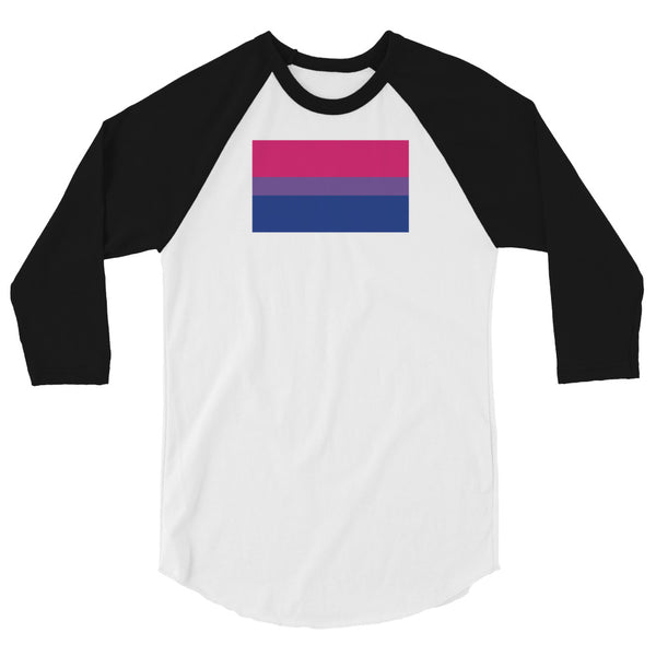 Bisexual Pride Flag 3/4 sleeve raglan shirt