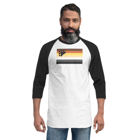 Bear Pride Flag Raglan 3/4 Sleeve Shirt