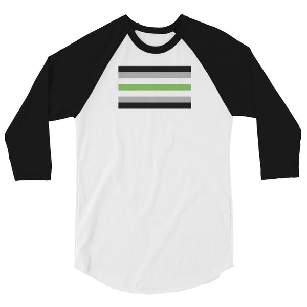 Agender Pride Flag 3/4 Sleeve Raglan Shirt