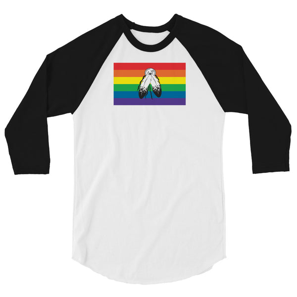 Two Spirit Flag 3/4 sleeve raglan shirt