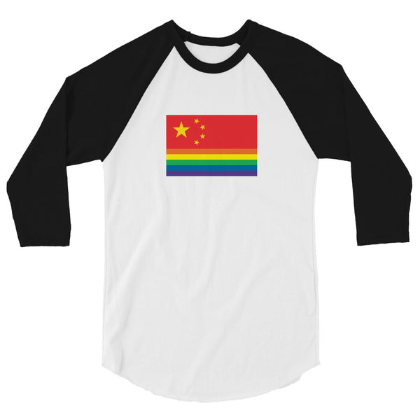 China Pride Flag 3/4 sleeve raglan shirt