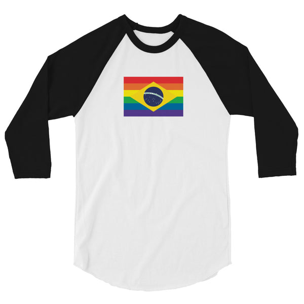 Brazil LGBT Pride Flag 3/4 Sleeve Raglan Shirt