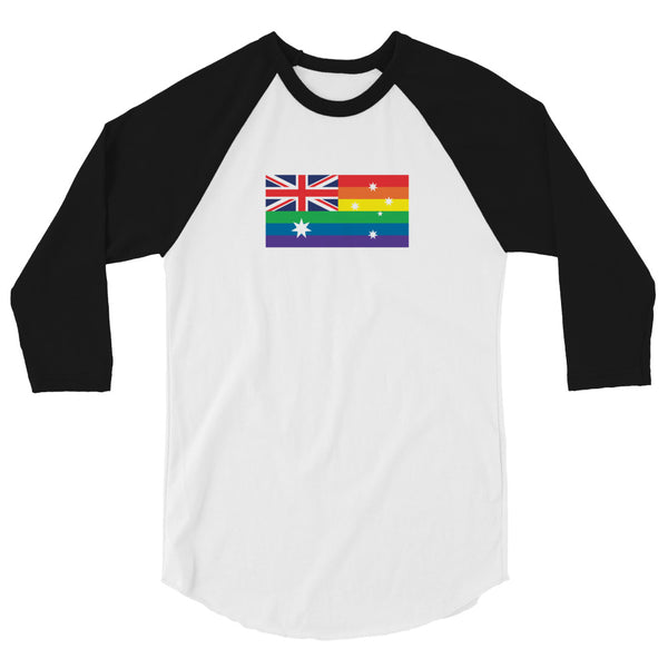 Australia LGBT Pride Flag 3/4 sleeve raglan shirt