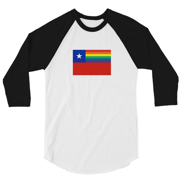 Chile LGBT Pride Flag 3/4 sleeve raglan shirt
