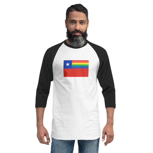 Chile LGBT Pride Flag 3/4 sleeve raglan shirt