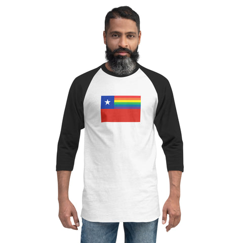 Chile LGBT Pride Flag 3/4 sleeve raglan shirt