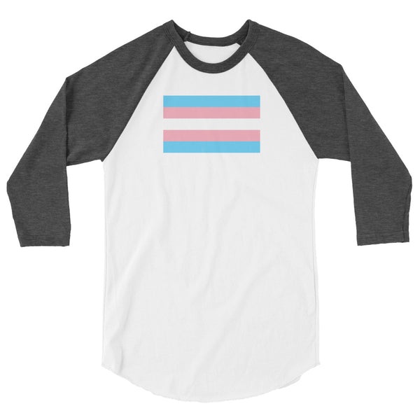 Trans Flag 3/4 sleeve raglan shirt