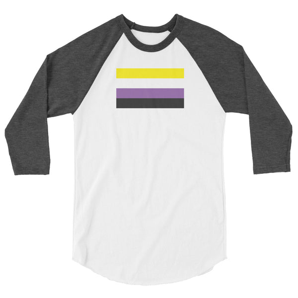 Non Binary Flag 3/4 sleeve raglan shirt