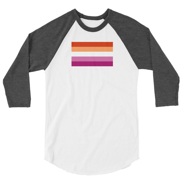Sunset Lesbian Pride Flag (2019) Raglan 3/4 Sleeve T-Shirt