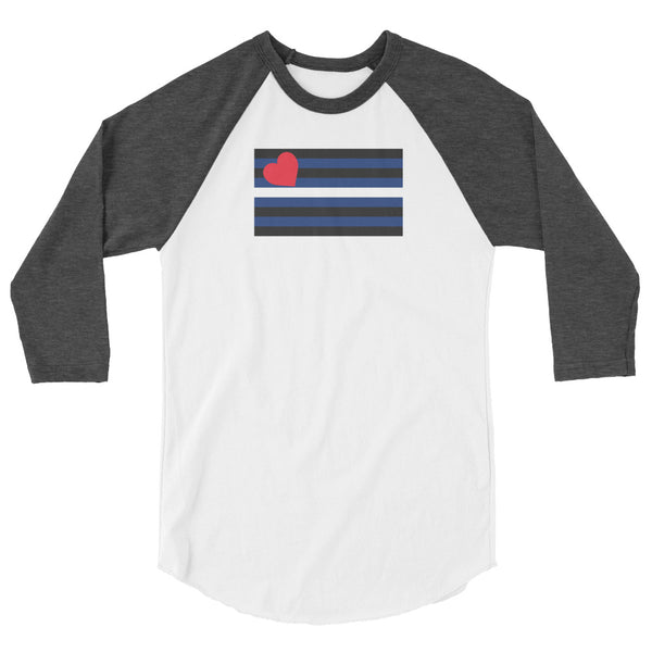 Leather Pride Flag 3/4 sleeve raglan shirt
