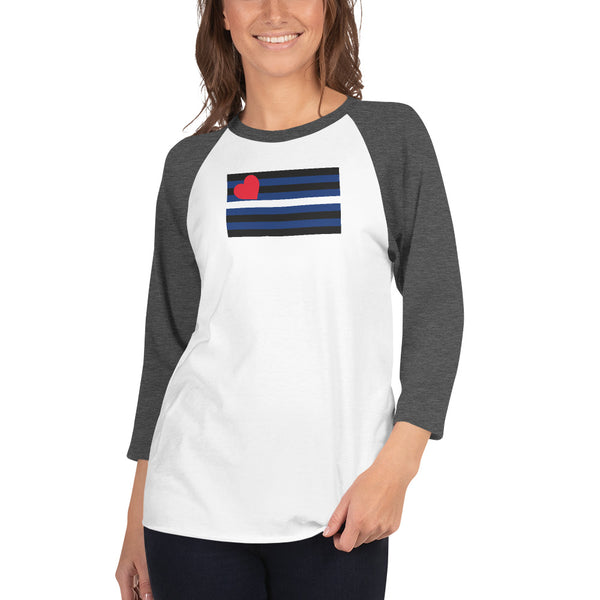 Leather Pride Flag 3/4 sleeve raglan shirt