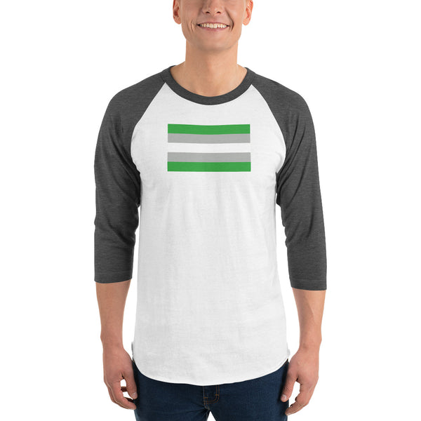 Gray Romatic Flag 3/4 sleeve raglan shirt