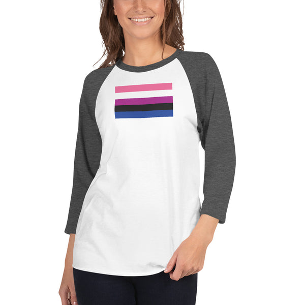 Genderfluid Flag 3/4 sleeve raglan shirt