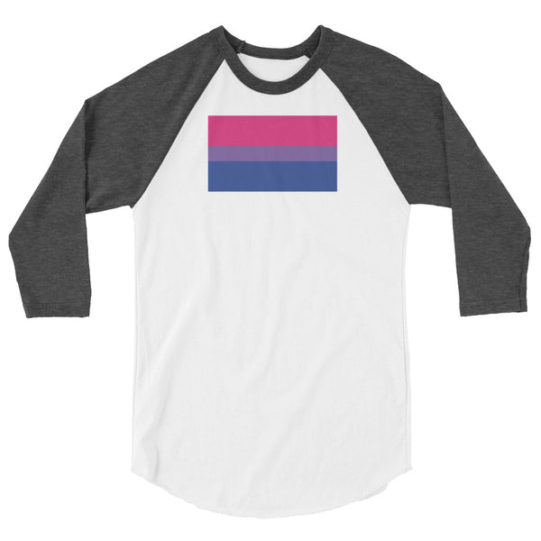 Bisexual Pride Flag 3/4 sleeve raglan shirt