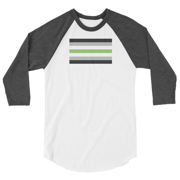 Agender Pride Flag 3/4 Sleeve Raglan Shirt