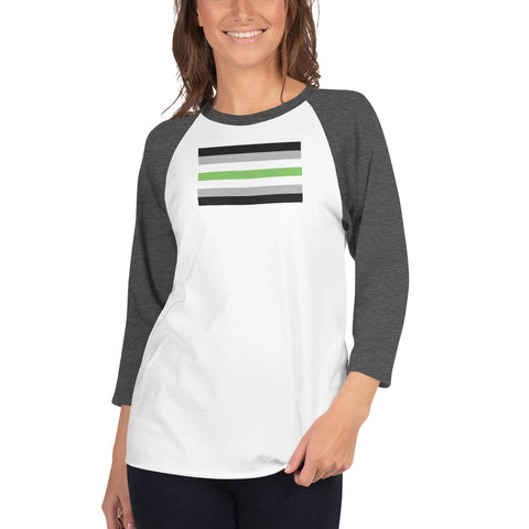 Agender Pride Flag 3/4 Sleeve Raglan Shirt