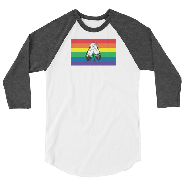 Two Spirit Flag 3/4 sleeve raglan shirt