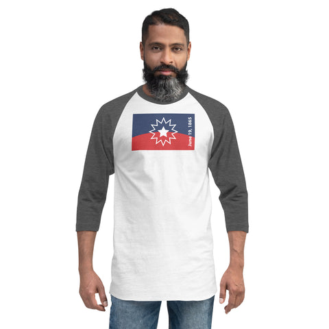 Juneteenth Flag  3/4 sleeve raglan shirt