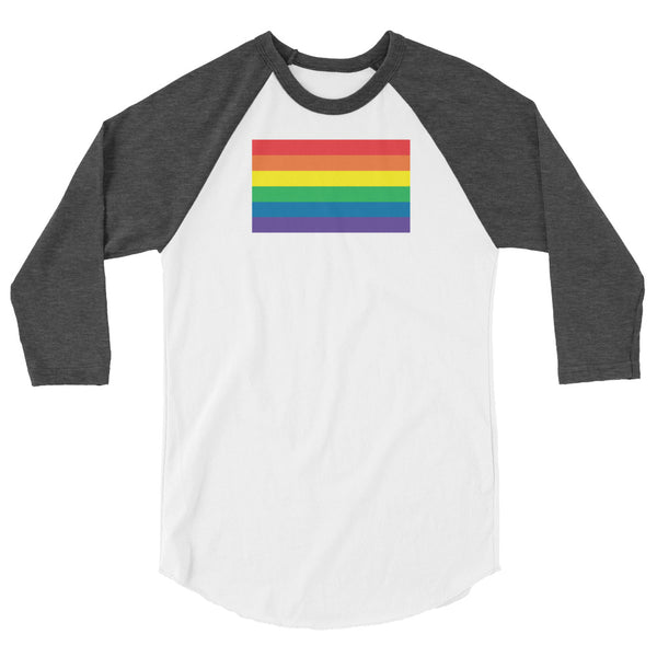 LGBT Pride Flag 3/4 sleeve raglan shirt