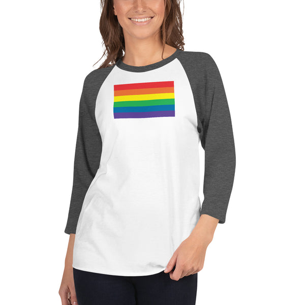 LGBT Pride Flag 3/4 sleeve raglan shirt
