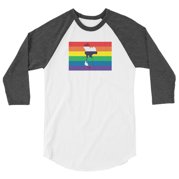 Thailand LGBT Pride Flag 3/4 sleeve raglan shirt