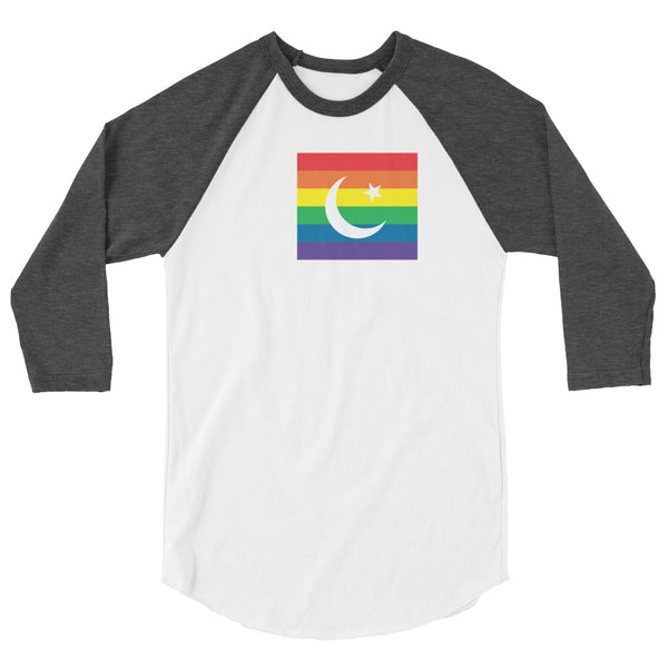 Pakistan LGBT Pride Flag 3/4 sleeve raglan shirt