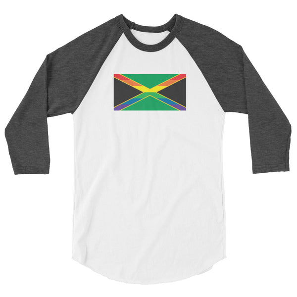 Jamaica LGBT Pride Flag 3/4 sleeve raglan shirt
