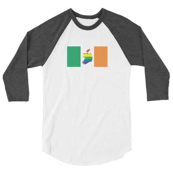 Ireland LGBT Pride Flag 3/4 sleeve raglan shirt