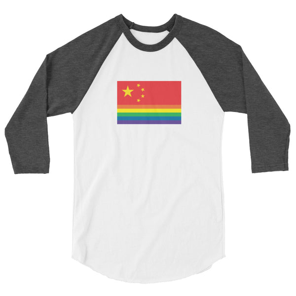 China Pride Flag 3/4 sleeve raglan shirt