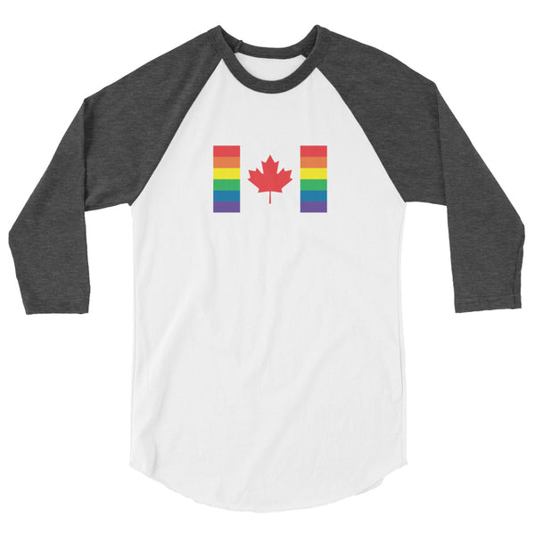 Canada LGBT Pride Flag 3/4 sleeve raglan shirt