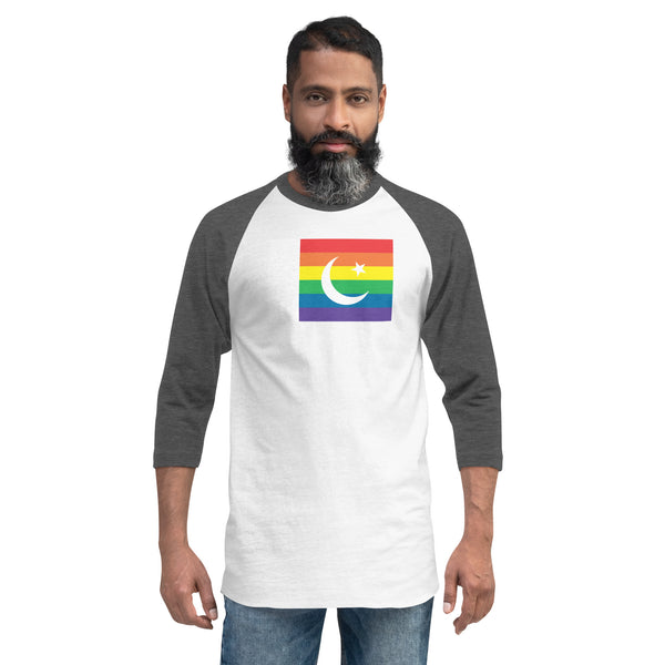 Pakistan LGBT Pride Flag 3/4 sleeve raglan shirt