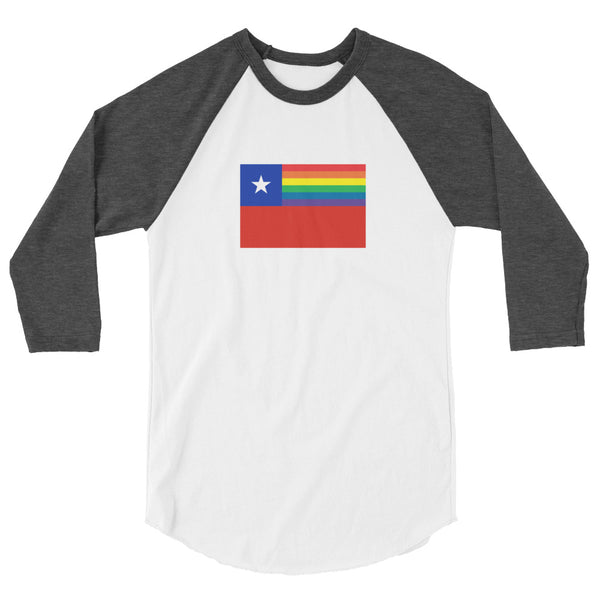 Chile LGBT Pride Flag 3/4 sleeve raglan shirt