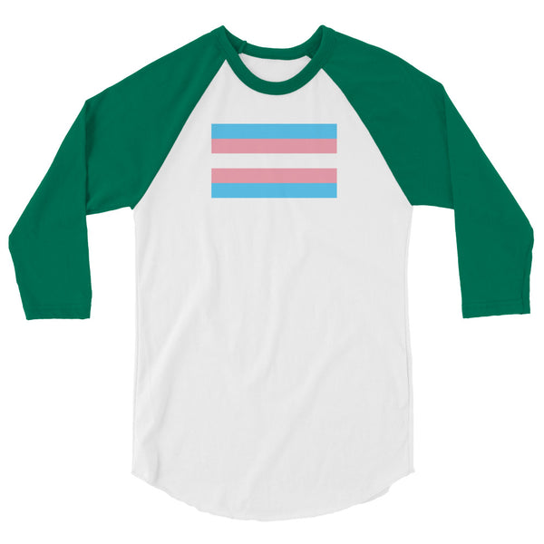 Trans Flag 3/4 sleeve raglan shirt