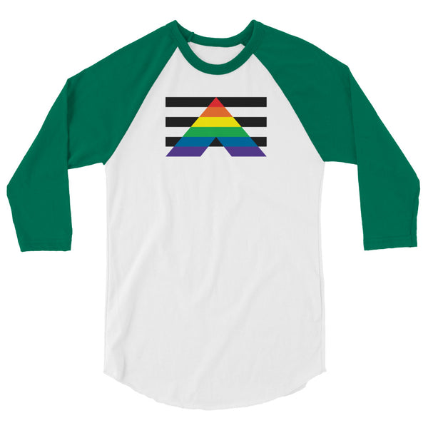 Straight Ally Flag 3/4 Sleeve Raglan Shirt