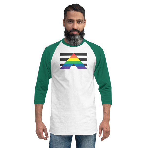 Straight Ally Flag 3/4 Sleeve Raglan Shirt